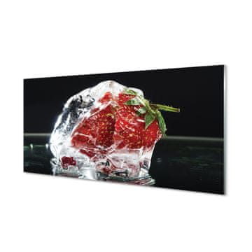 tulup.si Slika na akrilnem steklu Strawberry v ledeni kocki 2 obešalnika