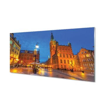 tulup.si Slika na akrilnem steklu Gdansk old town noč cerkev 2 obešalnika