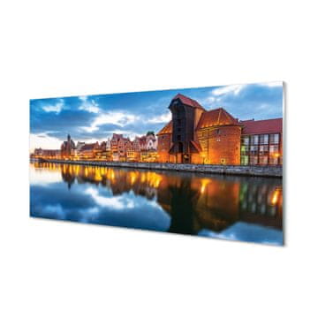 tulup.si Slika na akrilnem steklu Gdansk reka stavbe 2 obešalnika