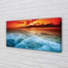 tulup.si Slika na platnu Morje drevo zahod 100x50 cm