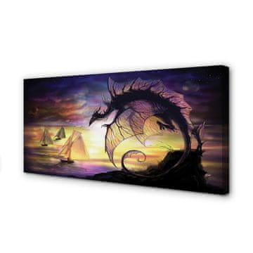 tulup.si Slika na platnu Dragon čolni oblaki morje