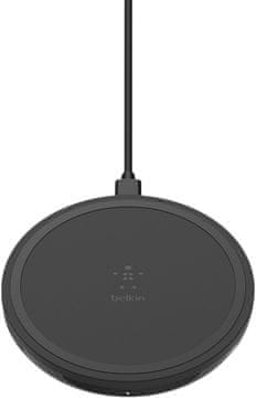 Belkin 10W brezžični polnilec z napajalnikom in kablom, črn