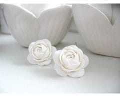 Troli Beli viseči uhani v obliki cvetov White Dream