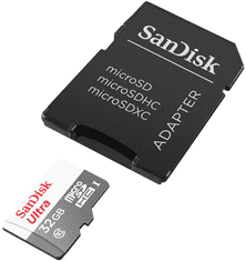 SanDisk Ultra MicroSDHC spominska kartica, 32 GB, UHS-I + SD adapter