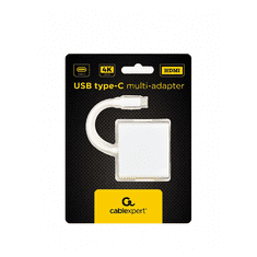 CABLEXPERT Adapter USB-C 3-in-1, USB-C, HDMI, USB-A svetlo siv