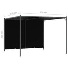 Greatstore Vrtna pergola z zložljivo streho 3x3 m antracitna