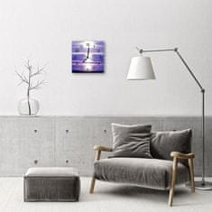 tulup.si Steklena kvadratna ura Pogled na morje 30x30 cm Črne kazalke