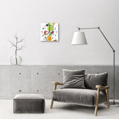 tulup.si Steklena kvadratna ura Limonin sadje 30x30 cm Črne kazalke