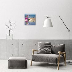 tulup.si Steklena kvadratna ura Vodni kamen 30x30 cm Črne kazalke