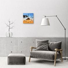tulup.si Steklena kvadratna ura Plaža 30x30 cm Črne kazalke