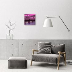 tulup.si Steklena kvadratna ura Vodne lilije 30x30 cm Črne kazalke