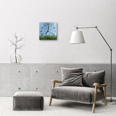tulup.si Steklena kvadratna ura Voda trava 30x30 cm Črne kazalke