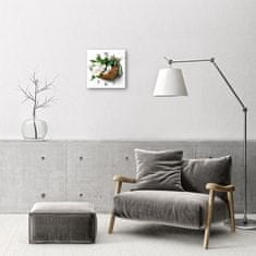 tulup.si Steklena kvadratna ura Košara tulipanov 30x30 cm Črne kazalke