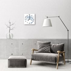 tulup.si Steklena kvadratna ura Voda 30x30 cm Črne kazalke
