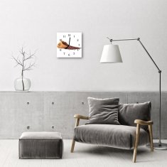 tulup.si Steklena kvadratna ura Kavna zrna 30x30 cm Črne kazalke