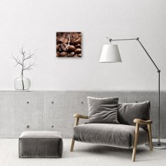 tulup.si Steklena kvadratna ura Kavna zrna 30x30 cm