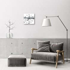 tulup.si Steklena kvadratna ura Voda 30x30 cm Črne kazalke