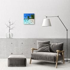 tulup.si Steklena kvadratna ura Plaža 30x30 cm Črne kazalke