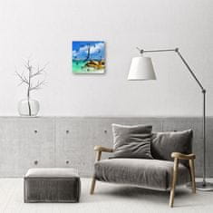 tulup.si Steklena kvadratna ura Pogled na morje 30x30 cm Črne kazalke