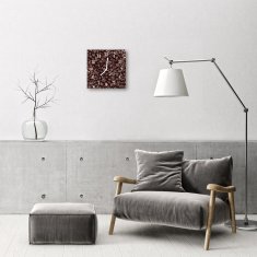 tulup.si Steklena kvadratna ura Kavna zrna 30x30 cm