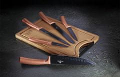 Berlingerhaus Komplet nožev z neprijemljivo površino + deska za rezanje 6 kosov Rosegold Metallic Line BH-2575