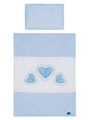 BELISIMA 5-delno posteljno perilo Trije srčki 100/135 belo-modro