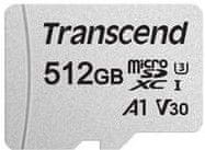 Transcend Micro SDXC spominska kartica, 512 GB, 95/45 MB/s, C10, UHS-I + SD adapter