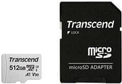 Transcend Micro SDXC spominska kartica, 512 GB, 95/45 MB/s, C10, UHS-I + SD adapter