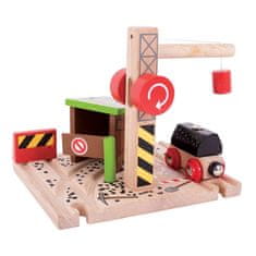 Bigjigs Rail Premogovnik z žerjavom