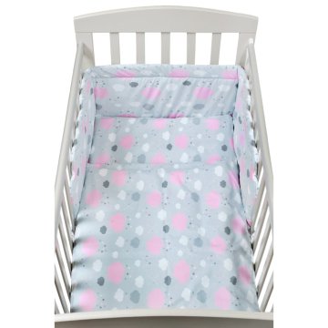 NEW BABY 3-delna posteljnina 90/120 cm puffs roza