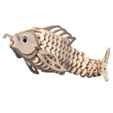 Woodcraft Lesena 3D sestavljanka Karp naravni