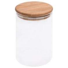 Vidaxl Stekleni kozarci s pokrovi iz bambusa 4 kosi 800 ml
