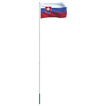 Vidaxl Zastava Slovaške in aluminijast zastavni drog 4 m