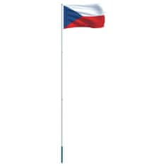 Vidaxl Zastava Češke in aluminijast zastavni drog 4 m