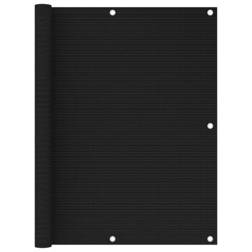 Vidaxl Balkonsko platno črno 120x500 cm HDPE