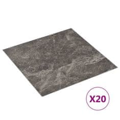 Vidaxl Samolepilne talne plošče 20 kosov PVC 1,86 m2 črn marmor