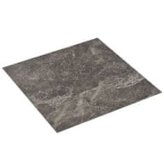 Greatstore Samolepilne talne plošče 20 kosov PVC 1,86 m2 črn marmor