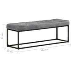 Vidaxl Klop 122 cm sivo pravo usnje