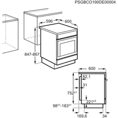 Electrolux SurroundCook LKR64020AW štedilnik s steklokeramično ploščo