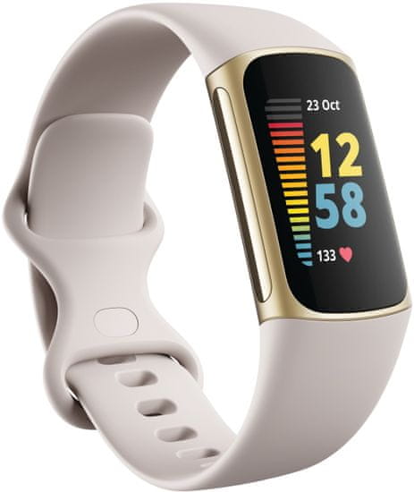 Fitbit Charge 5 pametna ura, nerjaveče jeklo, bela/zlata (FB421GLWT)