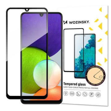 WOZINSKY Kaljeno steklo za Samsung Galaxy A22 4G z okvirjem, polno prekrivanje - primerno za vse starosti - črno