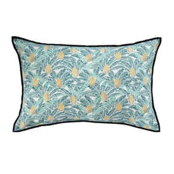 CASAMANCE Okrasna blazina PIGNA 60 x 40 cm BLANC PETALE / EMERAUDE