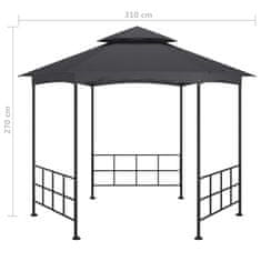 Vidaxl Paviljon s stranicami 3,1x2,7 cm antraciten