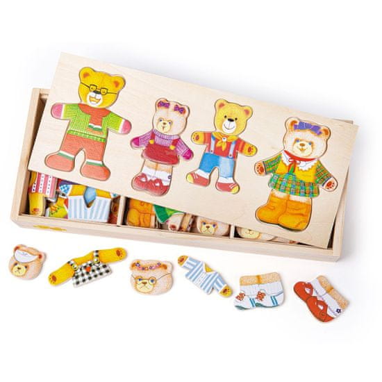 Bigjigs Toys Družina medvedov za oblačenje Puzzle