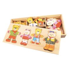 Bigjigs Toys Družina medvedov za oblačenje Puzzle