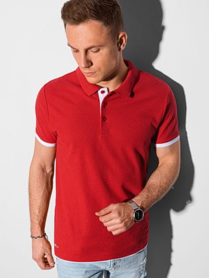 OMBRE Moška basic polo majica Aron rdeča