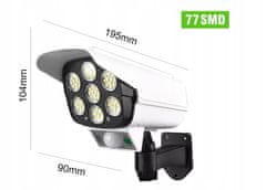 master LED LED solarna svetilka v obliki kamere 77 LED 400lm 8W 6500K z daljincem