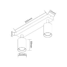 master LED ALU stropna svetilka Bardo 2xGU10 bela