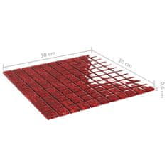 Vidaxl Mozaik ploščice 11 kosov rdeče 30x30 cm steklo