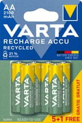 Varta Recycled 5+1 AA 2100 mAh R2U polnilna baterija 56816101476, 6 kosov
